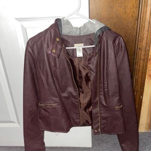 Brown leather jacket